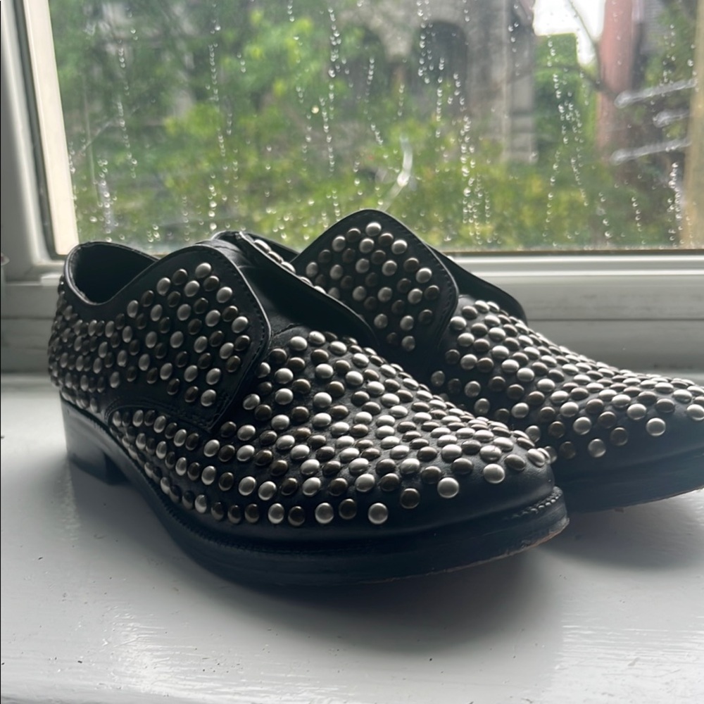 Ash Black Studded Flats & Loafers